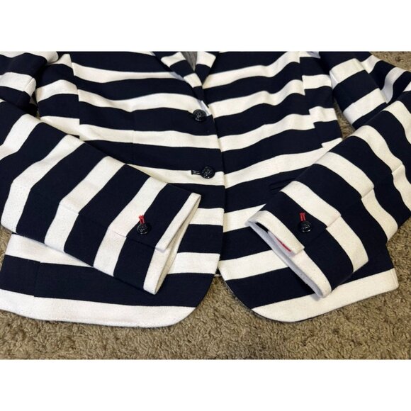 GAP THE ACADEMY BLAZER Striped Navy Nautical Academia Career Office Preppy Sz 6 - Picture 7 of 12